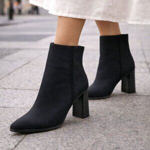 Vintage Y2K Bootalinos Rheba Knit Booties Square Heel Size 10